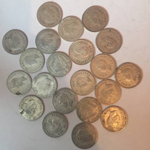 South African Threepence Silver *Rare* Years Lot 1940s x21