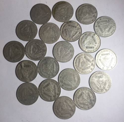 South African Threepence Silver *Rare* Years Lot 1940s x21