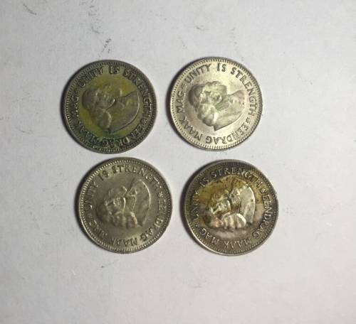 South Africa Silver two and a half cent 1961 x 4