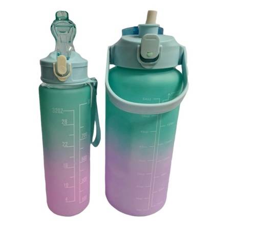 2L Motivational Water Bottle And 900ml Motivational Bottle combo