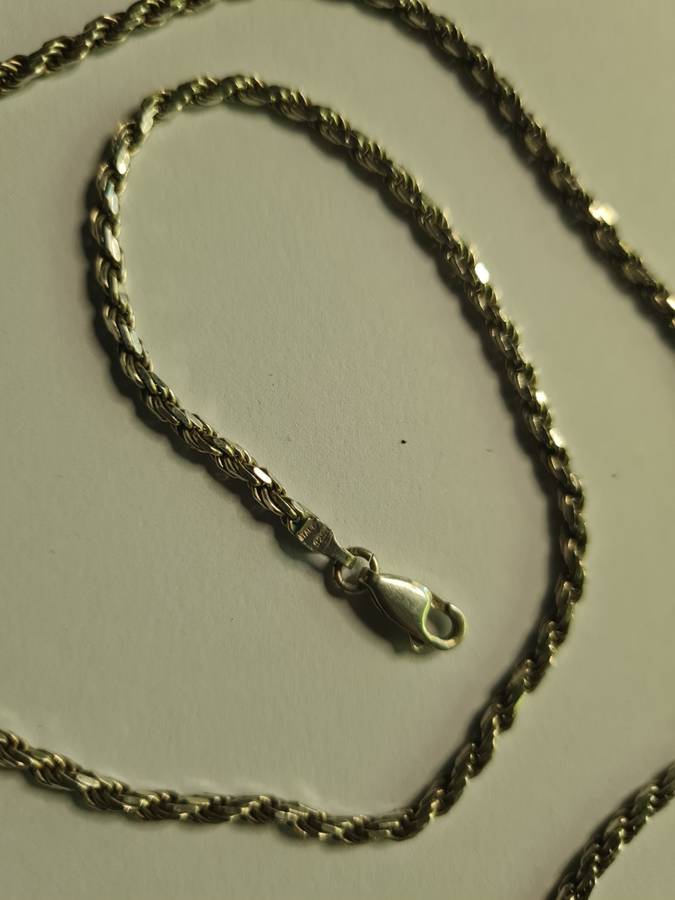 Sterling silver rope necklace