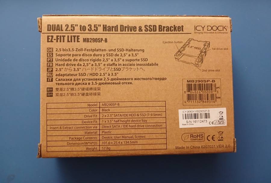 ICY Dock 2.5 Inch to 3.5 Inch Bracket