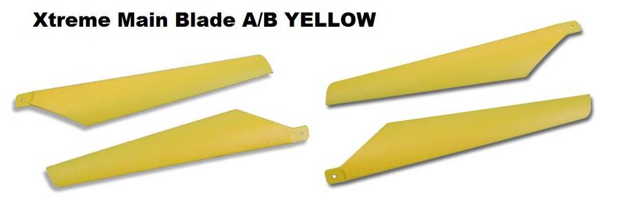 Xtreme Main Blade A/B (YELLOW) Esky LAMA V3 / V4, Hunter, Apache, Walkera, RC Helicopter