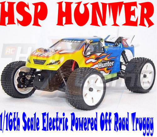 HSP HUNTER RTR 4x4 RC Off-Road Truggy (1/16 Flaming Blue & Yellow)