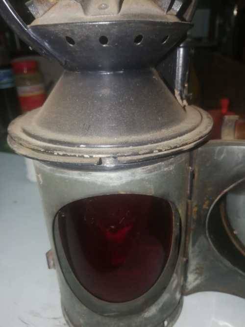 Antique paraffin rail road shanter`s lamp