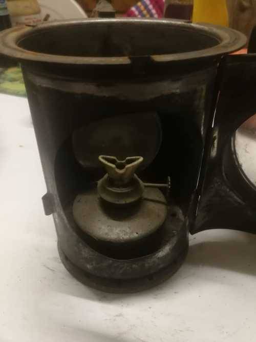 Antique paraffin rail road shanter`s lamp