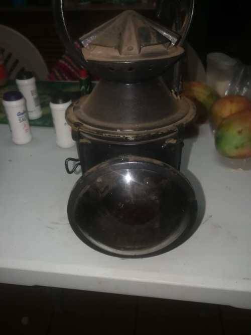 Antique paraffin rail road shanter`s lamp