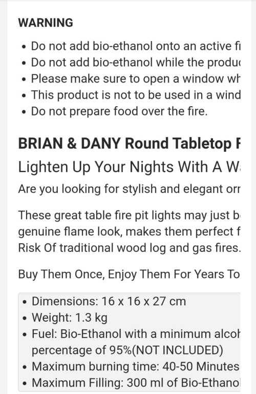 Table top bio ethanol fireplace