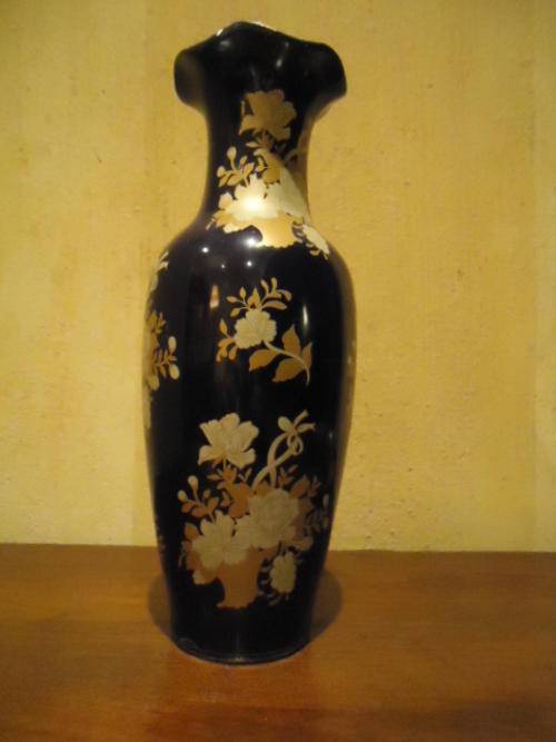 Royal blue and gold vase