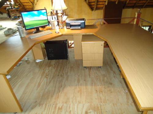 Large U-Shape Office Desk and Set of Draws