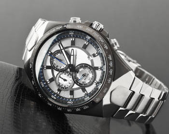##STYLISH ## New Men's Sport Chronograph White Dial Watch !! -EF-534D 534D
