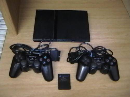 Playstation 2 Console Black Slimline + Two Controllers + 8MB Memory Card + 11 games