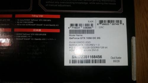 GeForce GTX 1050 OC 2G Graphics Card