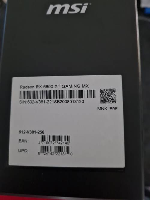 Msi 5600XT Gaming MX Graphics Card