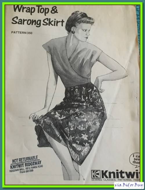 KNTWIT PATTERN 350 (WRAP TOP & SARONG SKIRT) SMALL, MEDIUM, LARGE & EXTRA LARGE