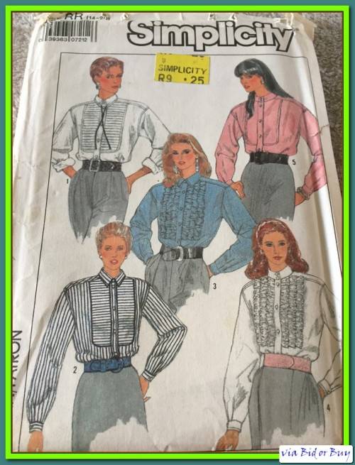 PATTERN SIMPLICITY 8804 - SHIRT (UNUSED)(SIZE 14 - 20)