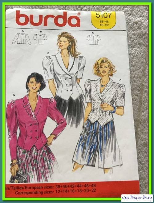 PATTERN BURDA 5107 - BLOUSE (SIZE 12 - 22)