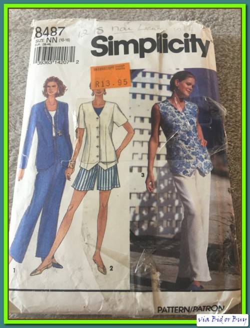 PATTERN SIMPLICITY 8487 - PANTS/SHORTS/TOP (SIZE 6 - 24)