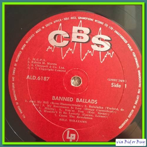 LP - BILL WILLIAMS: BANNED BALLADS
