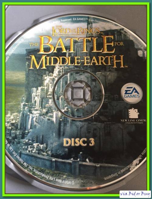 PC GAME - LORD OF THE RINGS (THE BATTLE FOR MIDDLE-EARTH) NO BOOKLET, NO SERIAL KEY