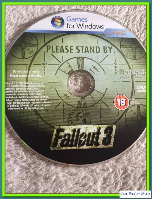 PC DVD - FALLOUT 3 (NO BOOKLET, SERIAL KEY INCLUDED)
