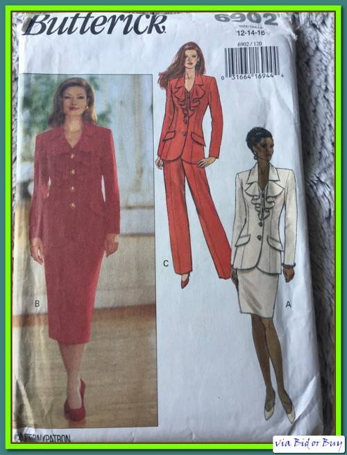 PATTERN BUTTERICK 6902 - TOP SKIRT & PANTS (SIZE 12-14-16, 6-22)