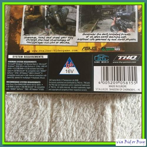 PC - DVD ROM - STALKER: SHADOW OF CHERNOBYL (BOOKLET + LIC KEY INCL)