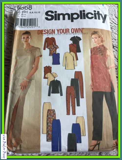 PATTERN SIMPLICITY 9868 - SKIRT/PANTS/TUNIC OR TOP (SIZE 6,8,10,12.....6-20)