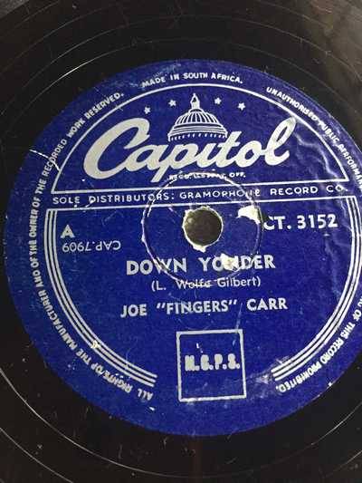 78RPM - JOE `FINGERS` CARR: DOWN YONDER//ROCKY`S RAG