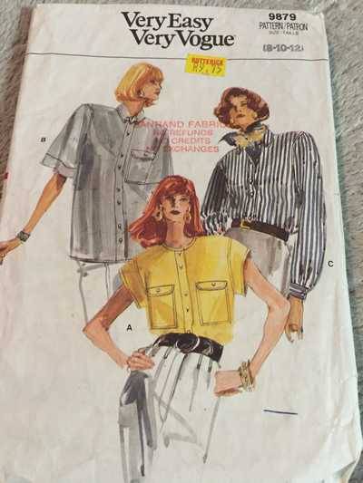PATTERN VOGUE 9879 - BLOUSE (SIZE 8-10-12, 8-18)