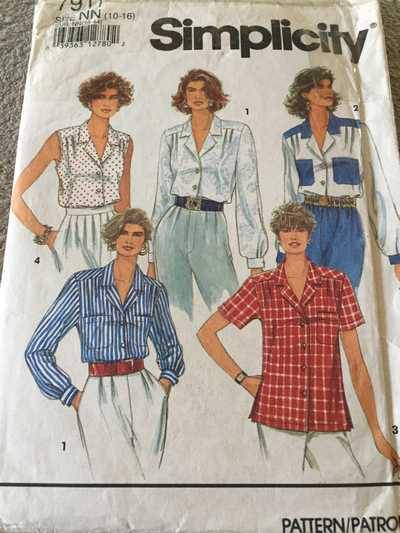 PATTERN SIMPLICITY 7911 - BLOUSE (SIZE 10-16)