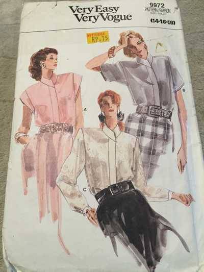 PATTERN VOGUE 9972 - BLOUSE (SIZE 14-16-18, 8-24)