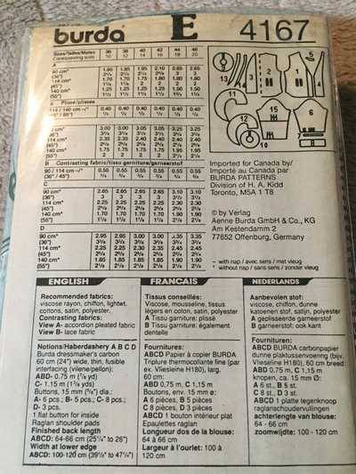 PATTERN BURDA 4167 - VARIOUS BLOUSES (SIZE 10-20)