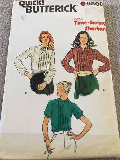 PATTERN BUTTERICK 6800 - BLOUSE (SIZE 12)