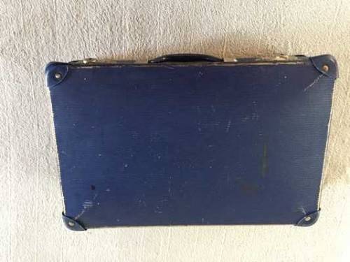 VINTAGE SCHOOL SUITCASE (BLUE) - A BIT OF WEAR AND TEAR.....BUT A GEM