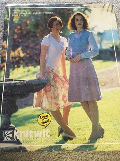 PATTERN KNITWIT 2000 - GORED SKIRT AND ACTION KNIT TOP (SIZE 6-22)