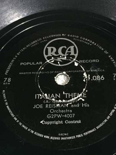 78RPM - JOE REISMAN: ITALIAN THEME//21 RUE PIGALLE