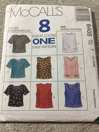 PATTERN MCCALL'S 8405 - BLOUSES (SIZE 16-18-20)