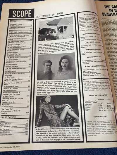 VINTAGE SCOPE: SEPTEMBER 18, 1970 - THE DARLING OF THE NASSER GOVERNMENT