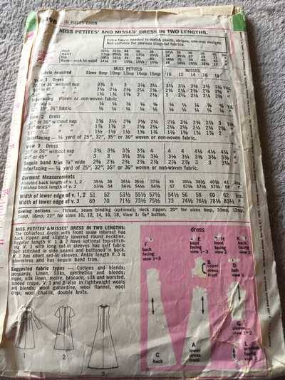 PATTERN SIMPLICITY 8498 (VINTAGE) - DRESS (SIZE 10)