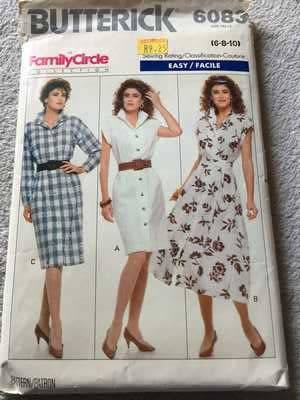 PATTERN BUTTERICK 6083 - DRESS (SIZE 6-8-10)