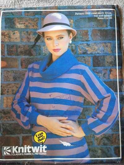 PATTERN KNITWIT 1000 - COWL NECK DRESS (SIZE 6-22)