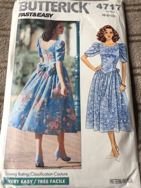 PATTERN BUTTERICK 4717 - DRESS (SIZE 6-8-10)