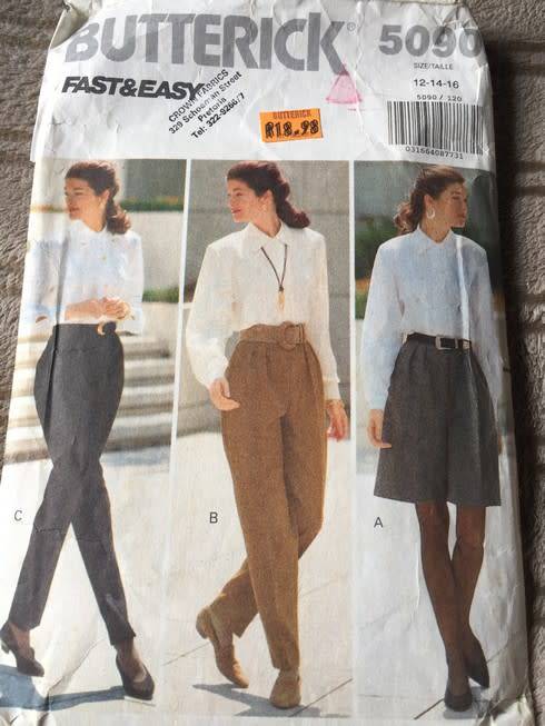 PATTERN BUTTERICK 5090 - SHORTS AND PANTS (TAPERED OR NARROW LEG) (SIZE 12-14-16)