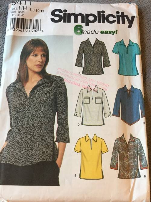 PATTERN SIMPLICITY 9411 - TOPS (SIZE 6-12)