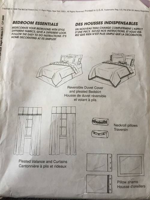 PATTERN MCCALL'S 2017 (HOME DECORATING BEDROOM ESSENTIALS)