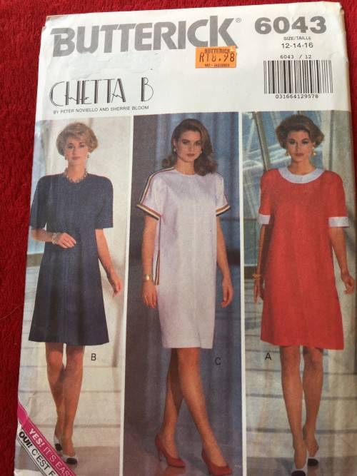 PATTERN BUTTERICK 6043 (CHETTA B)(UNUSED) - DRESS (SIZE 12-14-16)