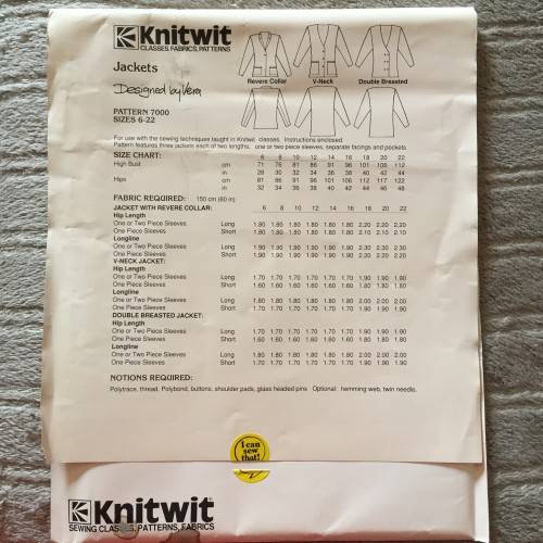 PATTERN KNITWIT 7000 (UNUSED) - JACKETS (SIZE 6-22)
