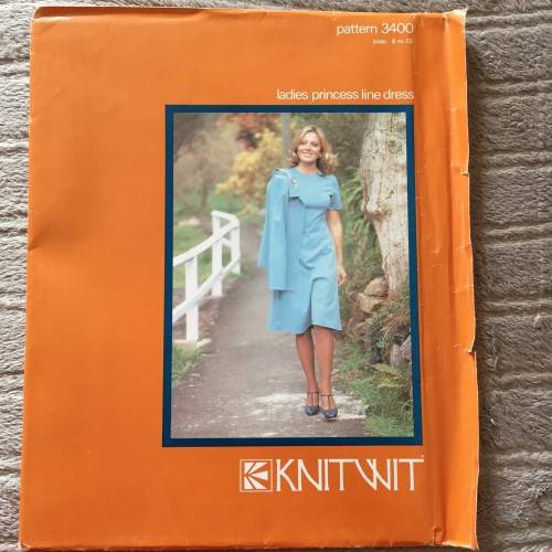 PATTERN KNITWIT 3400 (UNUSED)  - LADIES PRINCESS LINE DRESS (SIZE 6-22)