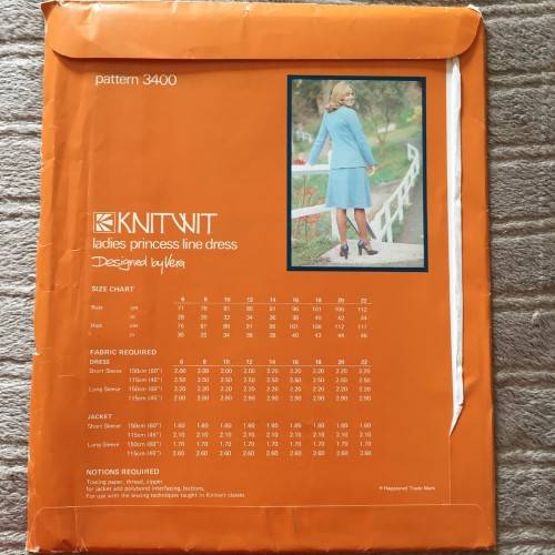 PATTERN KNITWIT 3400 (UNUSED)  - LADIES PRINCESS LINE DRESS (SIZE 6-22)